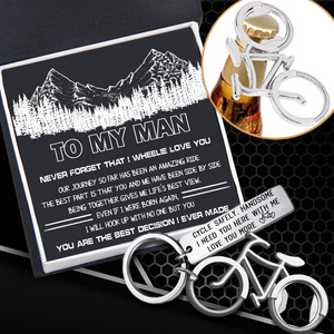 Bicycle Bottle Opener Keychain - Cycling - To My Man - I Will Hook Up With No One But You - Ukgkbt26004