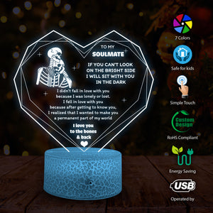 3D Led Light - Skull - To My Soulmate - I Love You To The Bones & Back - Ukglca13024