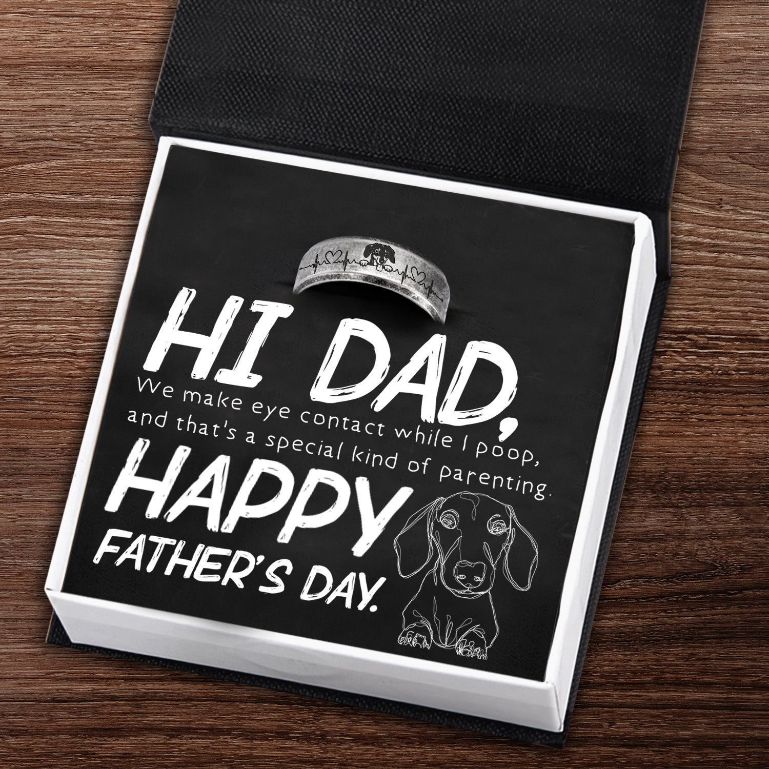 Steel Ring - Dachshund - To My Dog Dad - Happy Father's Day - Ukgri18001