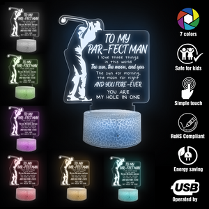 3D Led Light - Golf - To My Man - You Are My Hole In One - Ukglca26020