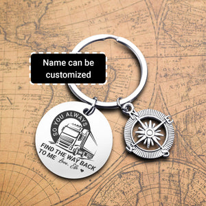 Personalised Compass Keychain - Trucking - To My Man - Love You Forever - Ukgkw26006