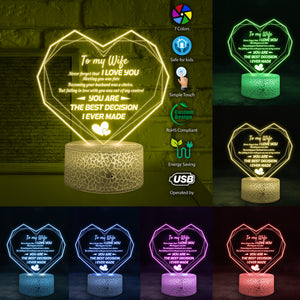 Heart Led Light - Family - To My Wife - You Are The Best Decision I Ever Made - Ukglca15001