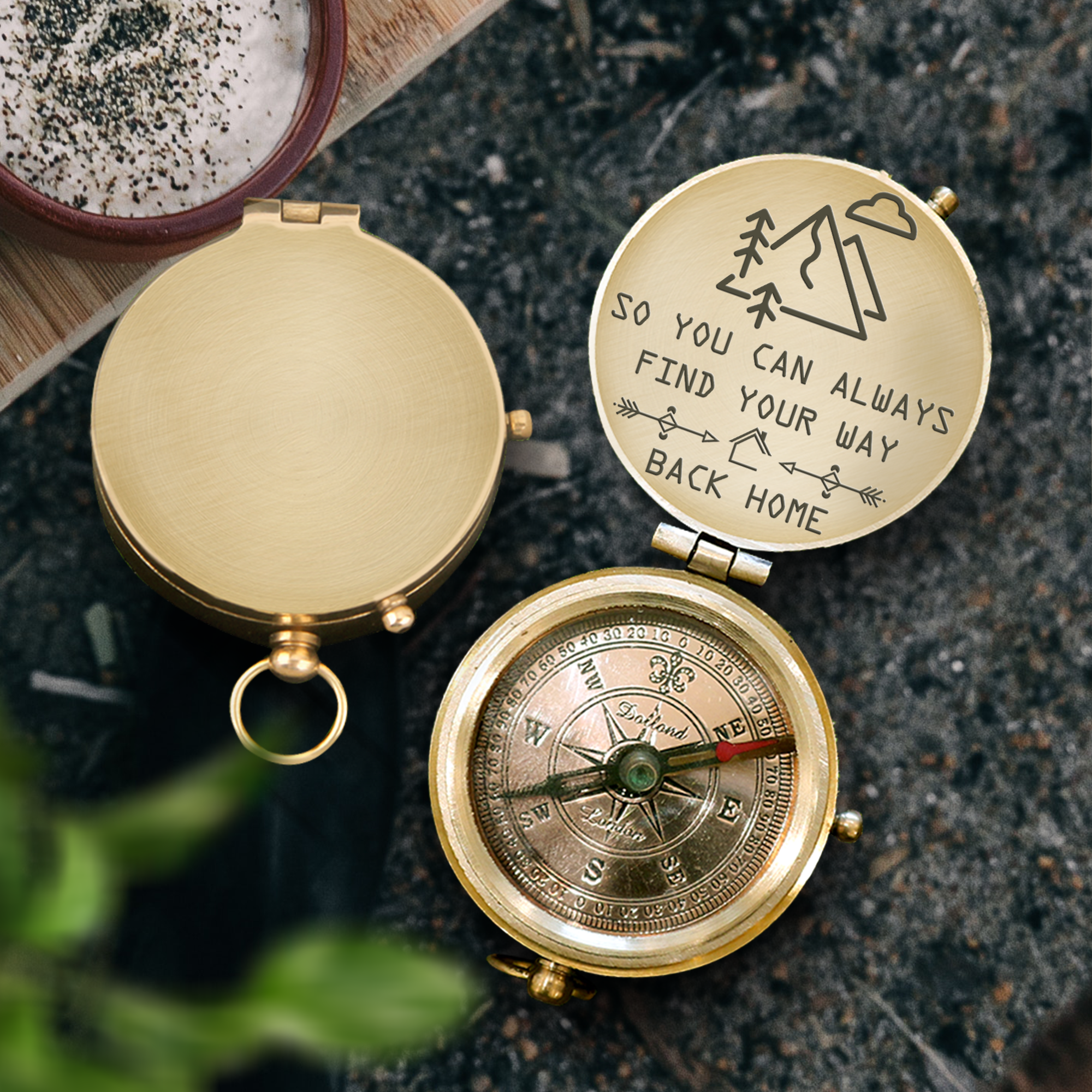 Engraved Compass - Hiking - To My Man - So You Can Always Find Your Way Back Home - Ukgpb26067