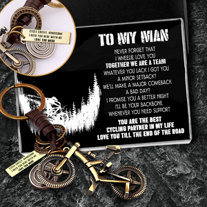 Engraved Cycling Keychain - Cycling - To My Man - Together We Are A Team - Ukgkaq26007