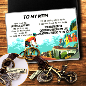 Engraved Cycling Keychain - Cycling - To My Man - I Wheelie Love You - Ukgkaq26002
