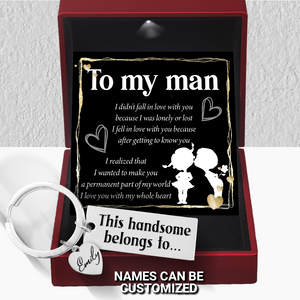 Personalised Engraved Keychain - Family - To My Man - I Love You With My Whole Heart - Ukgkc26014