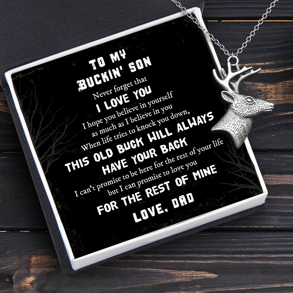 Deer Shaped Necklace - Hunting - To My Buckin' Son - I Hope You Believe In Yourself - Ukgnnd16001