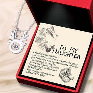 Crystal Reindeer Necklace - Hiking - To My Daughter - Believe In Yourself As Much As I Believe In You - Ukgnfu17007