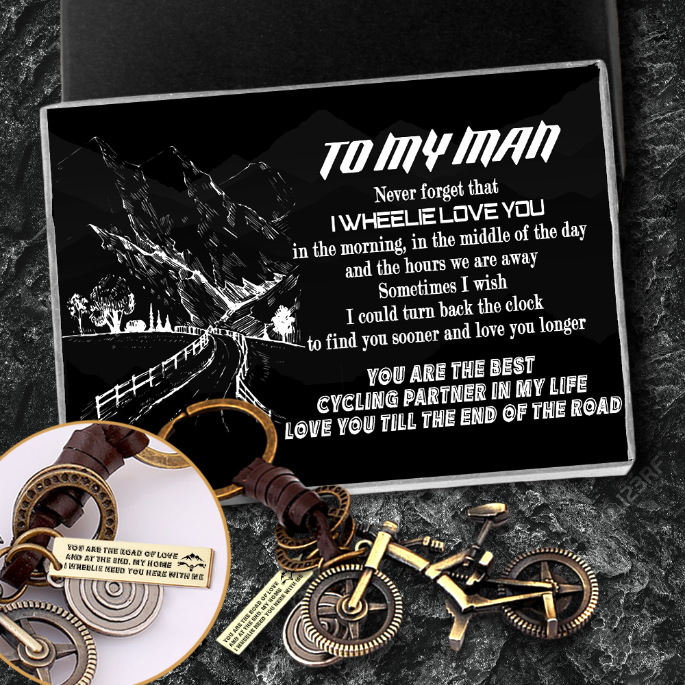 Engraved Cycling Keychain - Cycling - To My Man -  I Wish I Could Turn Back The Clock - Ukgkaq26006