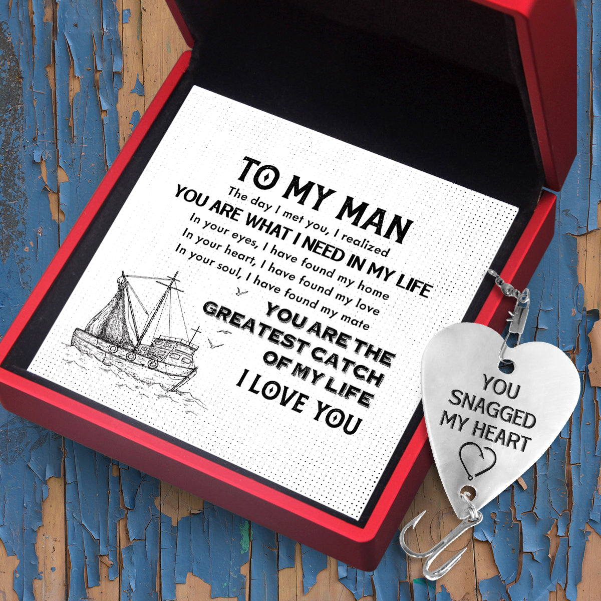Heart Fishing Lure - Fishing - To My Man - You Are The Greatest Catch -  Love My Soulmate