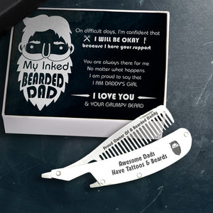 Folding Comb - Tatoo & Beard - To My Dad - From Daughter - I Am Daddy's Girl - Ukgec18027
