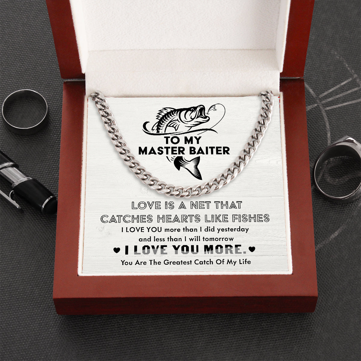 Cuban Link Chain - Fishing - To My Master Baiter - I Love You - Ukssb26002