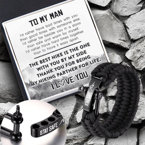 Paracord Rope Bracelet - Hiking - To My Man - My Hiking Partner - Ukgbxa26002