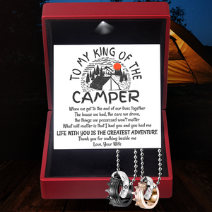 Couple Crown Pendant Necklaces - Camping - To My Husband - Life With You Is The Greatest Adventure - Ukgnz14001