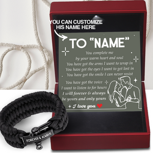 Personalised Paracord Rope Bracelet - Family - To My Man - You Have Got The Smile I Can Never Resist - Ukgbxa26004