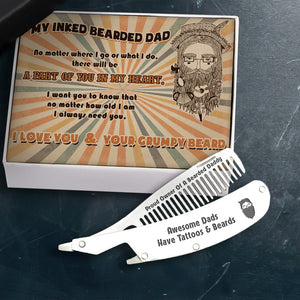 Folding Comb - Tattoo & Beard - To My Dad - I Always Need You - Ukgec18030