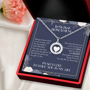 Circle Heart Necklace - Family - To My Bonus Mum - I'm So Lucky To Have You In My Life - Ukgnod19003