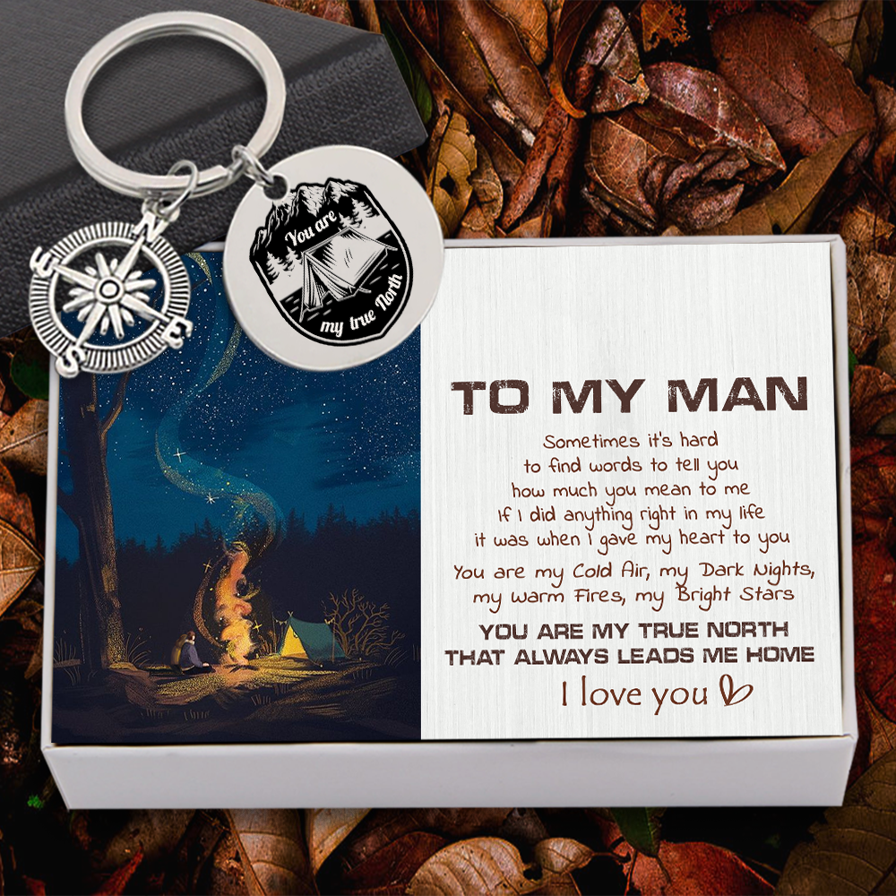 Compass Keychain - Camping - To My Man - I Love You - Ukgkw26010