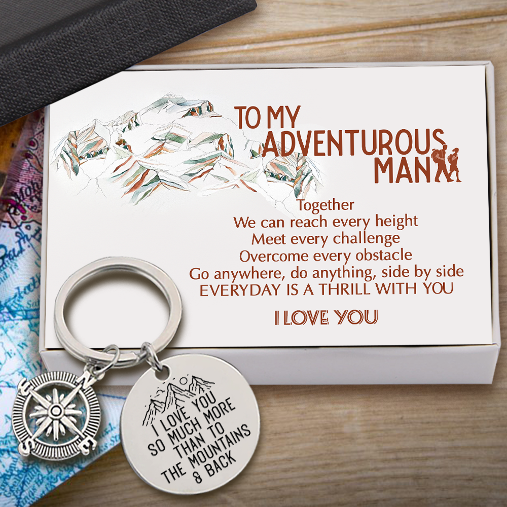 Compass Keychain - Hiking - To My Man - Everyday Is A Thrill With You - Ukgkw26018