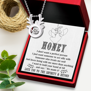 Crystal Reindeer Necklace - Family - To My Honey - More Than Anything - Ukgnfu15001