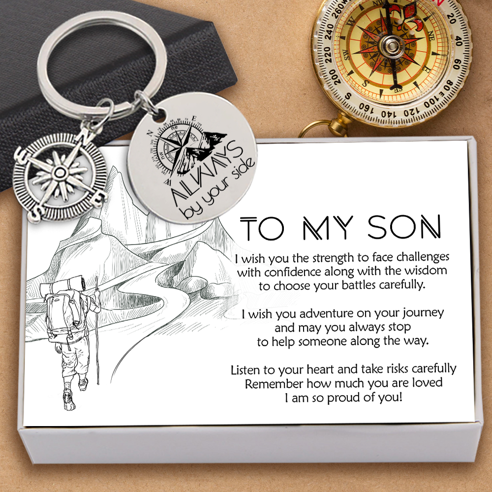 Compass Keychain - Hiking - To My Son - I Wish You Adventure On Your Journey  - Ukgkw16015
