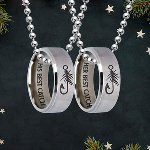 Couple Ring Necklaces - Fishing - To My Fly Man - My Soul Has Loved You For A Thousand Years - Ukgndx26012