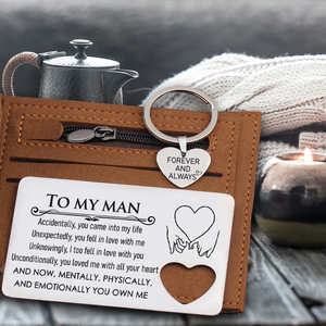 Wallet Card Insert And Heart Keychain Set - Family - To My Man - You Loved Me With All Your Heart - Ukgcb26010