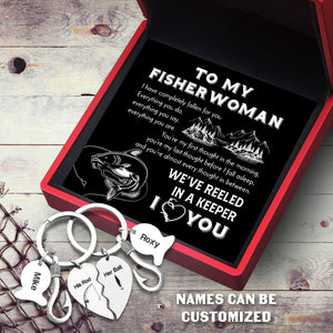 Personalised Fishing Heart Puzzle Keychains - Fishing - To My Fisherwoman - I Love You - Ukgkbn13003