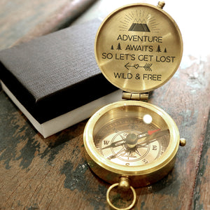 Engraved Compass - Hiking - To My Man - Let's Get Lost - Ukgpb26001