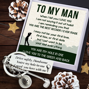 Golf Ball Racket Keychain - Golf - To My Man - I Love You To The Green And Back - Ukgkzs26001