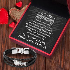 Fish Leather Bracelet - Fishing - To My Boyfriend - I'm Never Going To Stop Loving You - Ukgbzp12001