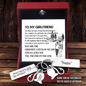 Personalised Fishing Hook Keychain - Fishing - To My Girlfriend - I'll Love You Till The End Of The Line - Ukgku13010