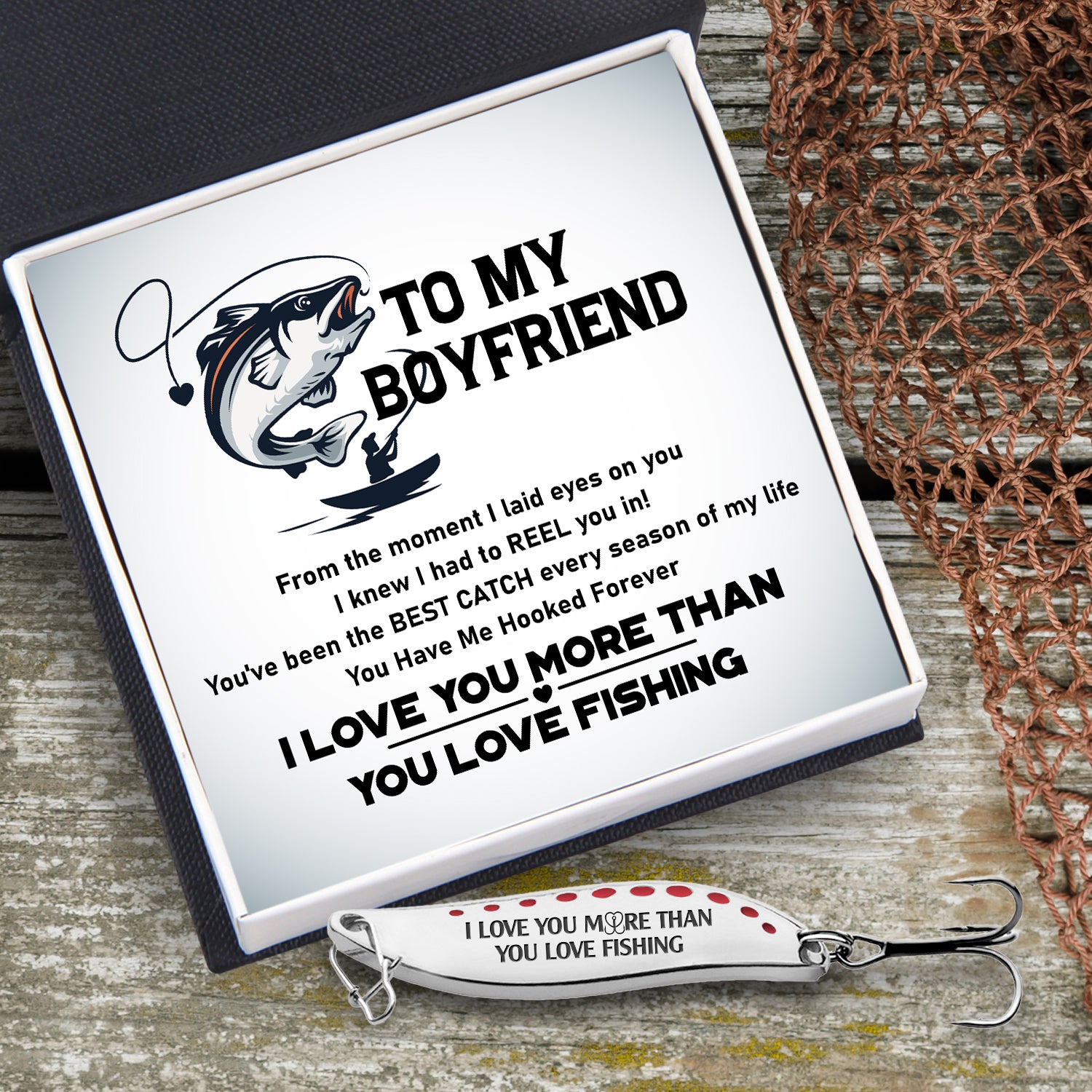 Fishing Spoon Lure - Fishing - To My Boyfriend - You Have Me Hooked Forever - Ukgfaa12004
