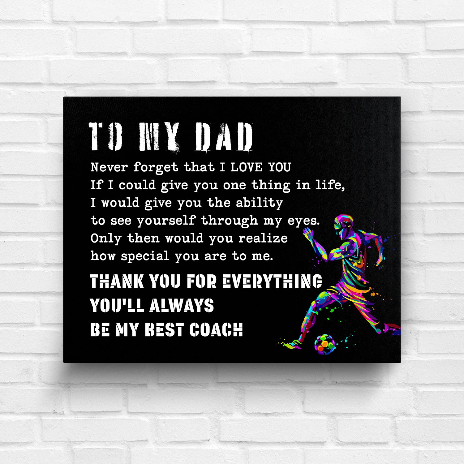 Matte Canvas - Football - To My Dad - From Son - You'll Always Be My Best Coach - Uksjkc18004