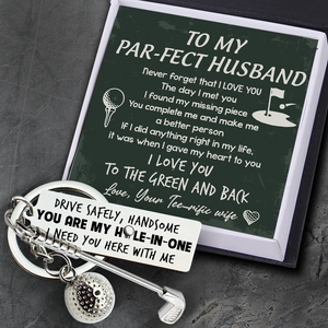 Golf Ball Racket Keychain - Golf - To My Par-fect Husband - You're My Hole-in-one - Ukgkzs14002