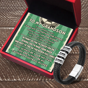 Leather Bracelet - Football - To My Grandson -  I Will Always Be Your No.1 Fan - Ukgbzl22010