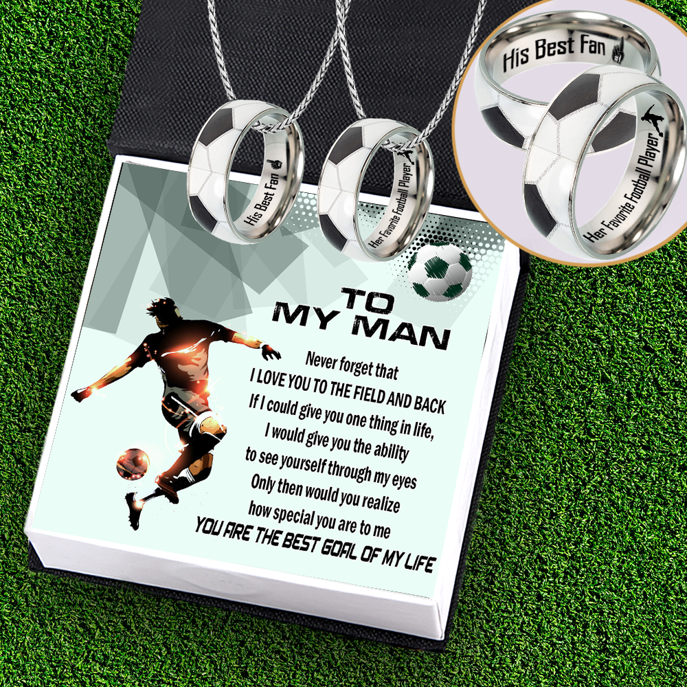 Couple Pendant Necklaces - Football - To My Man - I Love You To The Field And Back - Ukgnes26001