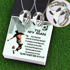 Couple Pendant Necklaces - Football - To My Man - I Love You To The Field And Back - Ukgnes26001