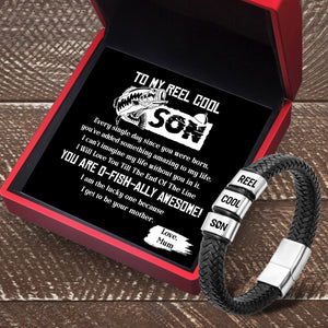 Leather Bracelet - Fishing - To My Son - I Will Love You Till The End Of The Line - Ukgbzl16024