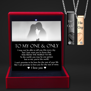 Couple Bar Pendant Necklaces - Family - To My One & Only - Love You For The Rest Of Mine - Ukgnaz15002