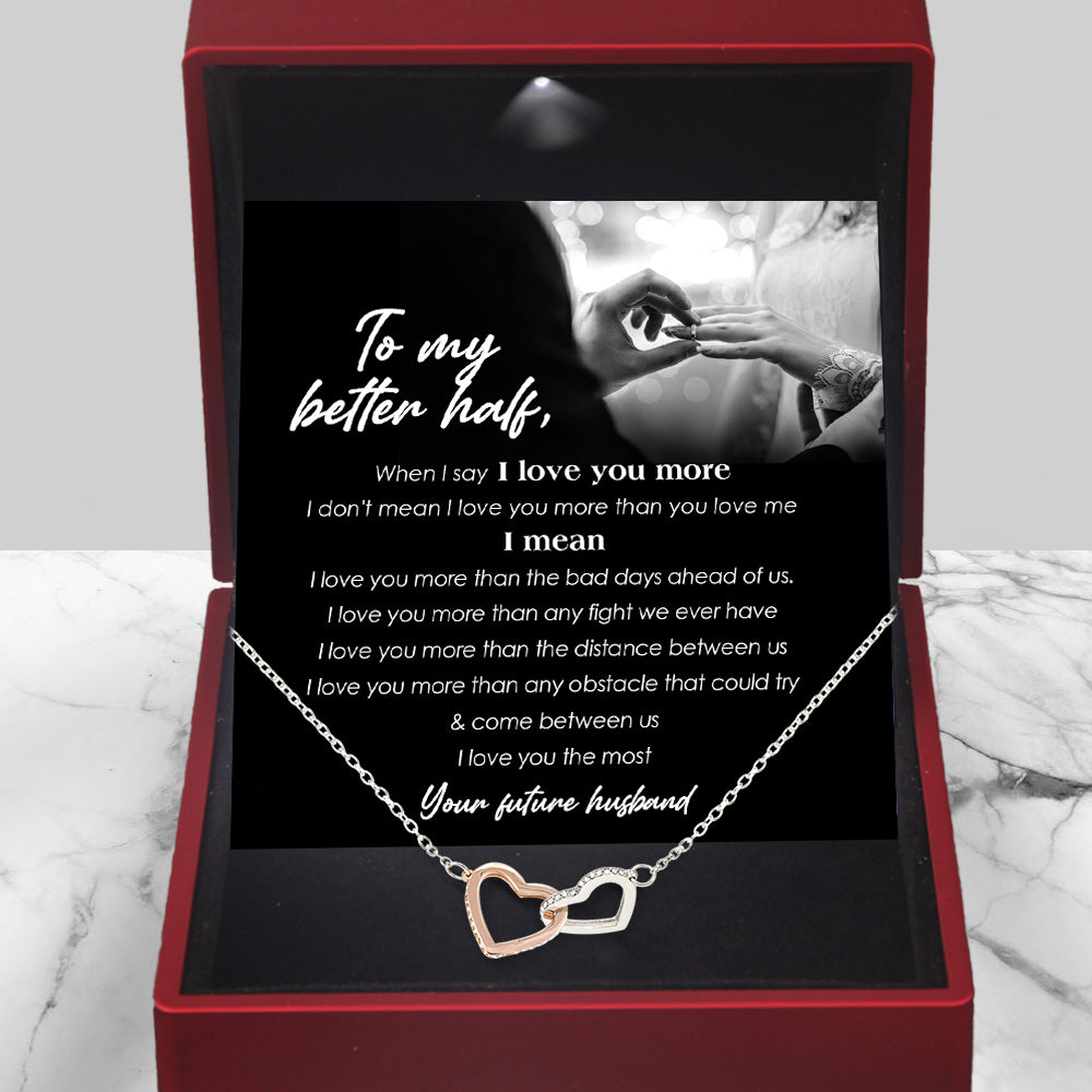 Interlocked Heart Necklace - Wedding - To My Future Wife - I Love You The Most - Ukgnp25004