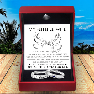 Mountain Sea Couple Promise Ring - Adjustable Size Ring - Family - To My Future Wife - I Can't Wait Until We Marry - Ukgrlj25002