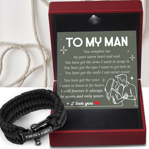 Personalised Paracord Rope Bracelet - Family - To My Man - You Have Got The Smile I Can Never Resist - Ukgbxa26004