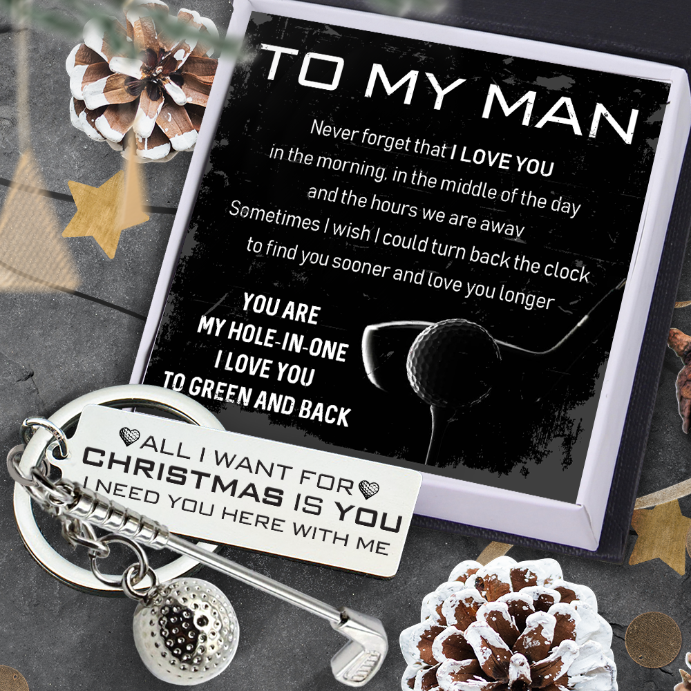 Golf Ball Racket Keychain - Golf - To My Man - All I Want For Christmas Is You - Ukgkzs26002