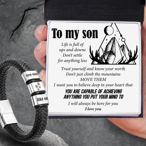 Leather Bracelet - Hiking - To My Son - I Will Always Be Here For You - Ukgbzl16012