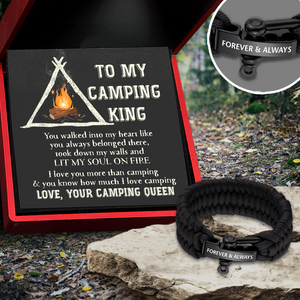 Paracord Rope Bracelet - Camping - To My Camping King - You Walked Into My Heart - Ukgbxa26023