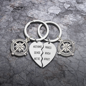 Compass Puzzle Keychains - Hiking - To My Soulmate - "Baby, Let's Go Hiking" - Ukgkdf13003