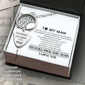 Personalised Guitar Pick Keychain - To My Man - You Complete Me - Ukgkam26002