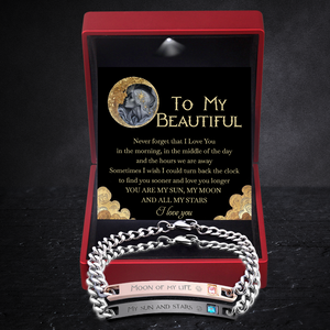 Chain Crystal Couple Bracelet - Family - To My Beautiful - I Love You - Ukgbzd13002