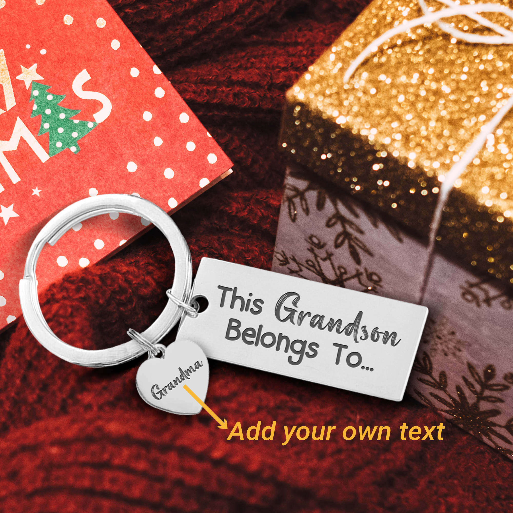 Personalized Engraved Keychain - Family - To My Grandson - I Love You - Ukgkc22002